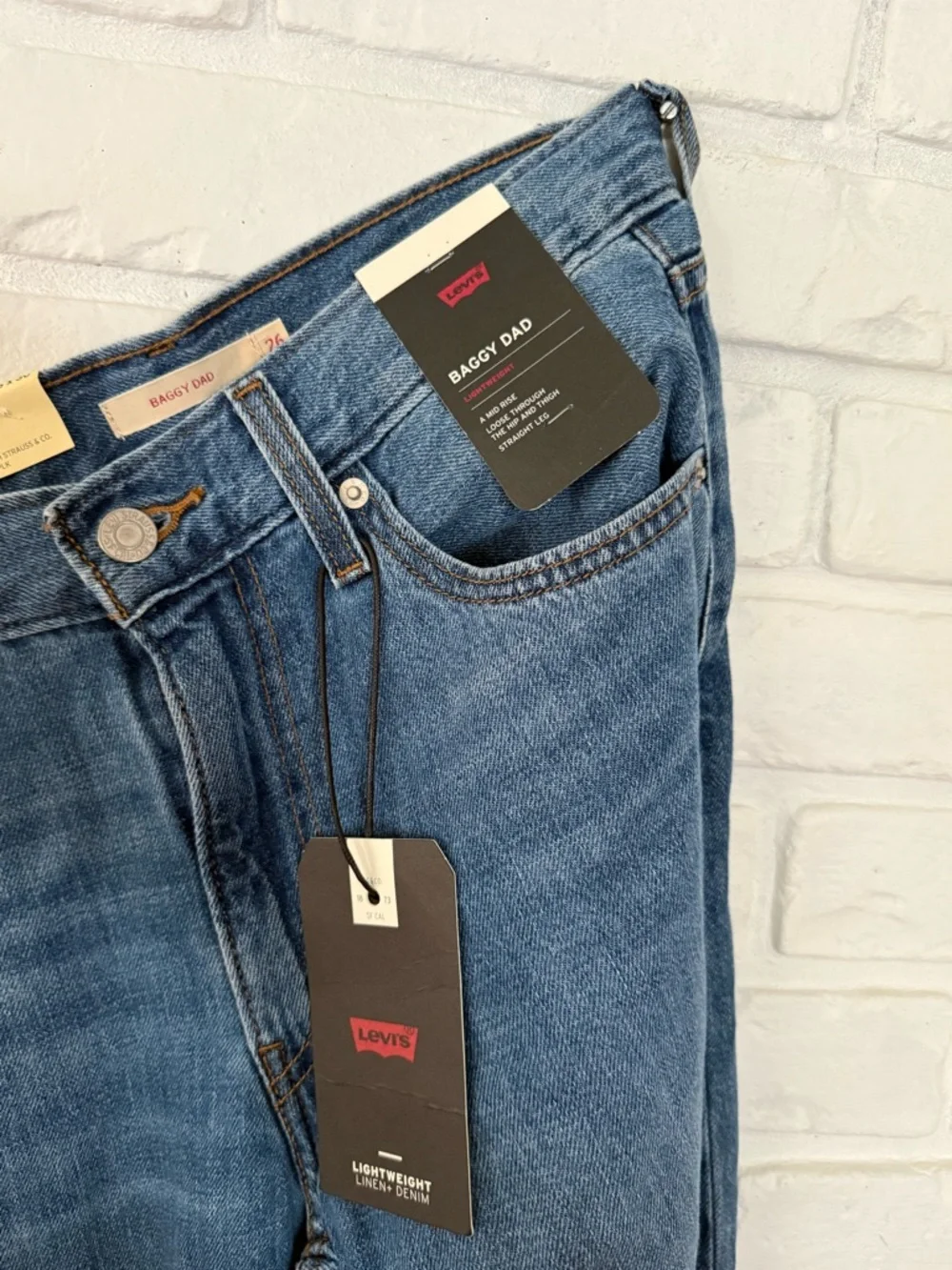 Levi's Baggy Dad Jeans in Heavy Check Wash - Picture 9 of 13
